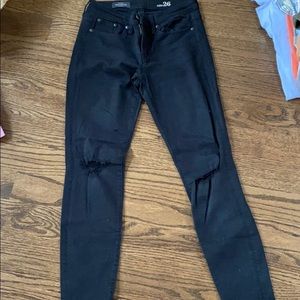 Jcrew distressed black toothpick jeans size 26